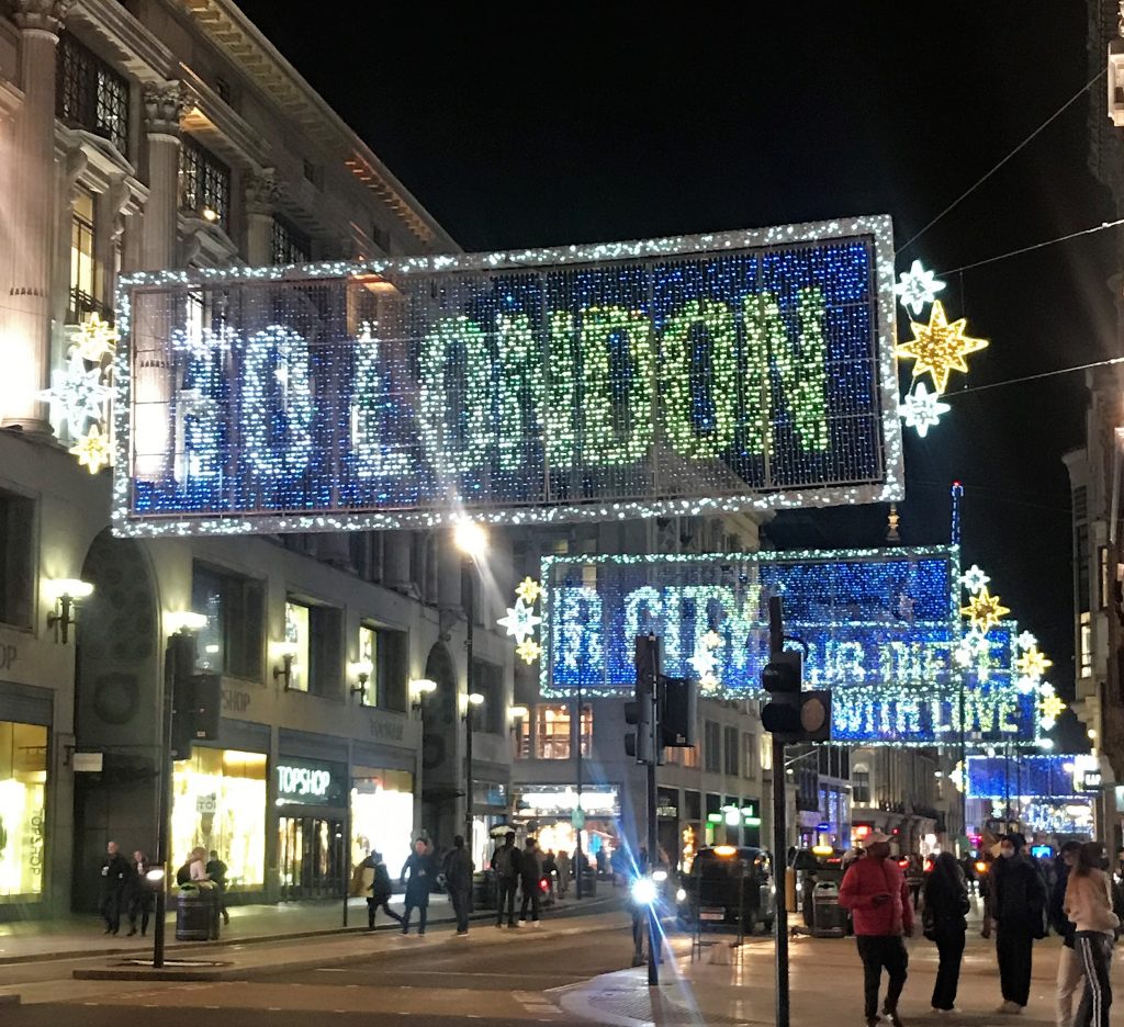 Christmas lights in London Oxford Street