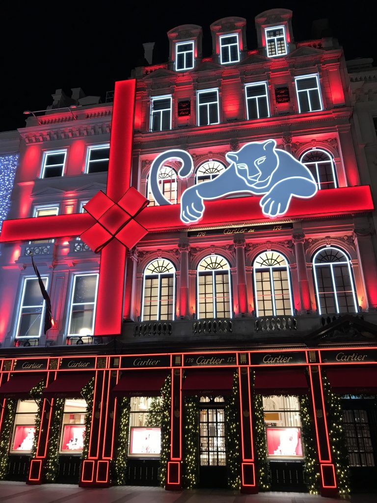 Christmas lights in London Mayfair